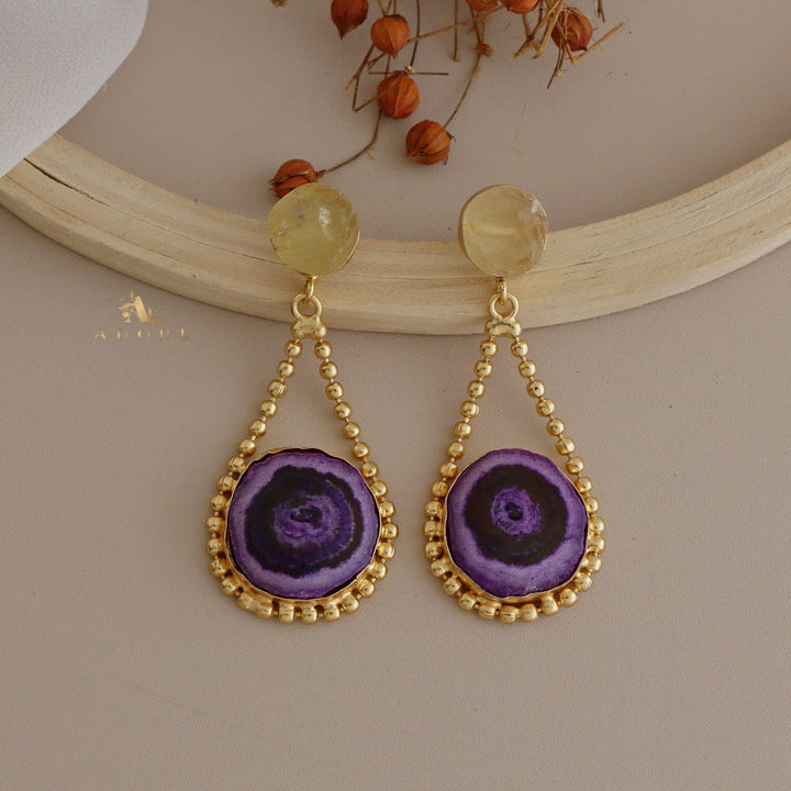 Raw Stone + Agate Swing Earring