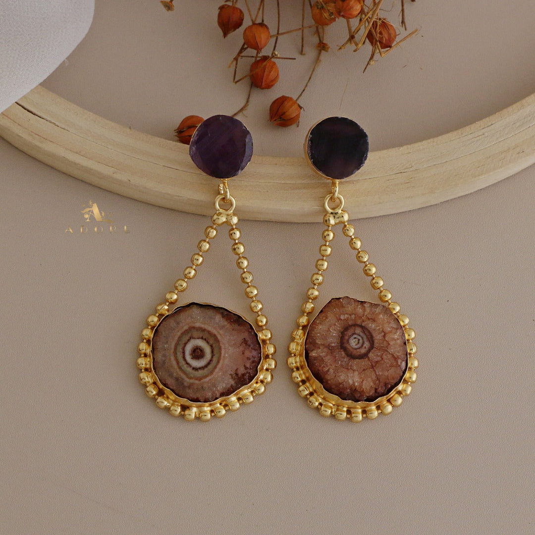 Raw Stone + Agate Swing Earring