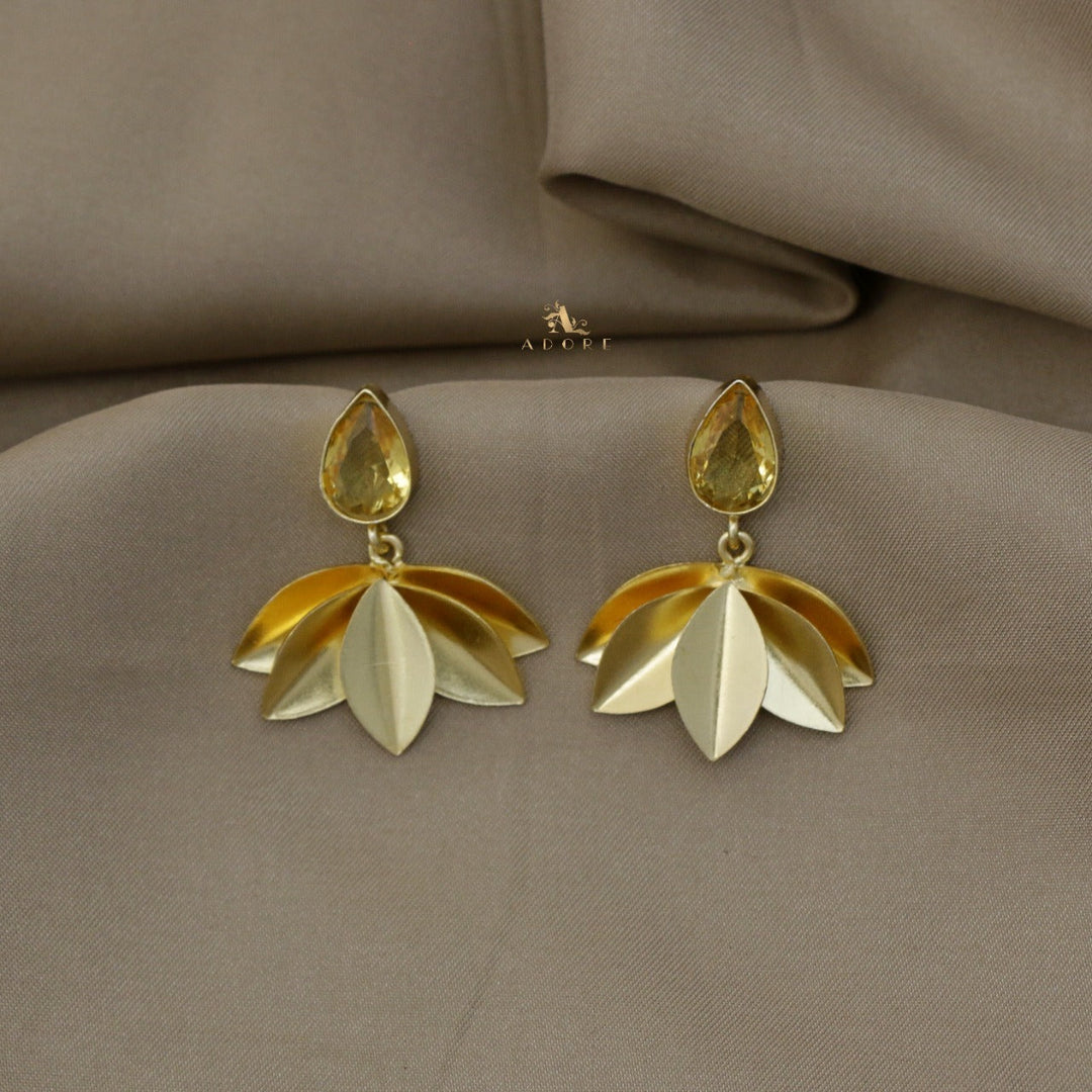 Mirah Rain Drop Glossy Leaf Earring