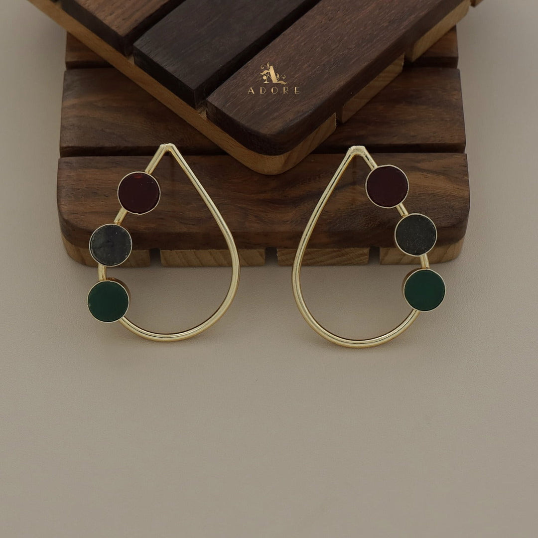 Multicolour Lolita Oval Earrings