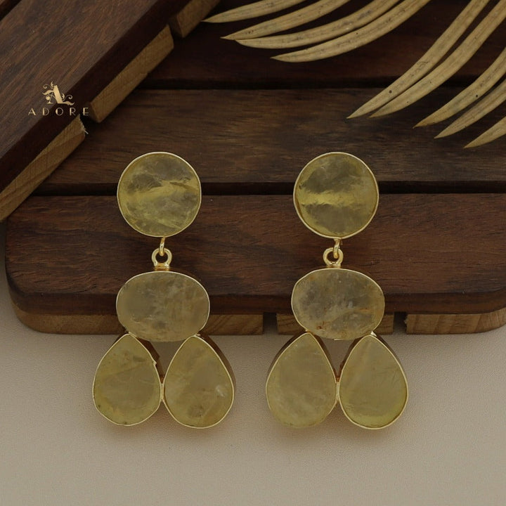 Norva Tri Shape Raw Stone Earring