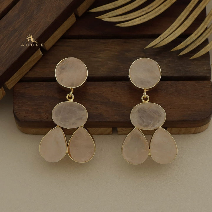 Norva Tri Shape Raw Stone Earring