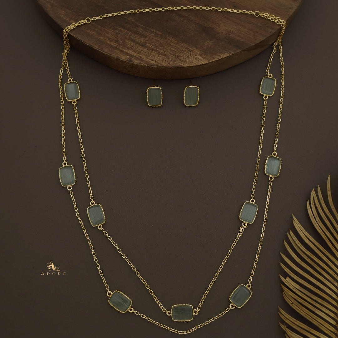 Lajvanti 2 Layer Long Neckpiece With Earring