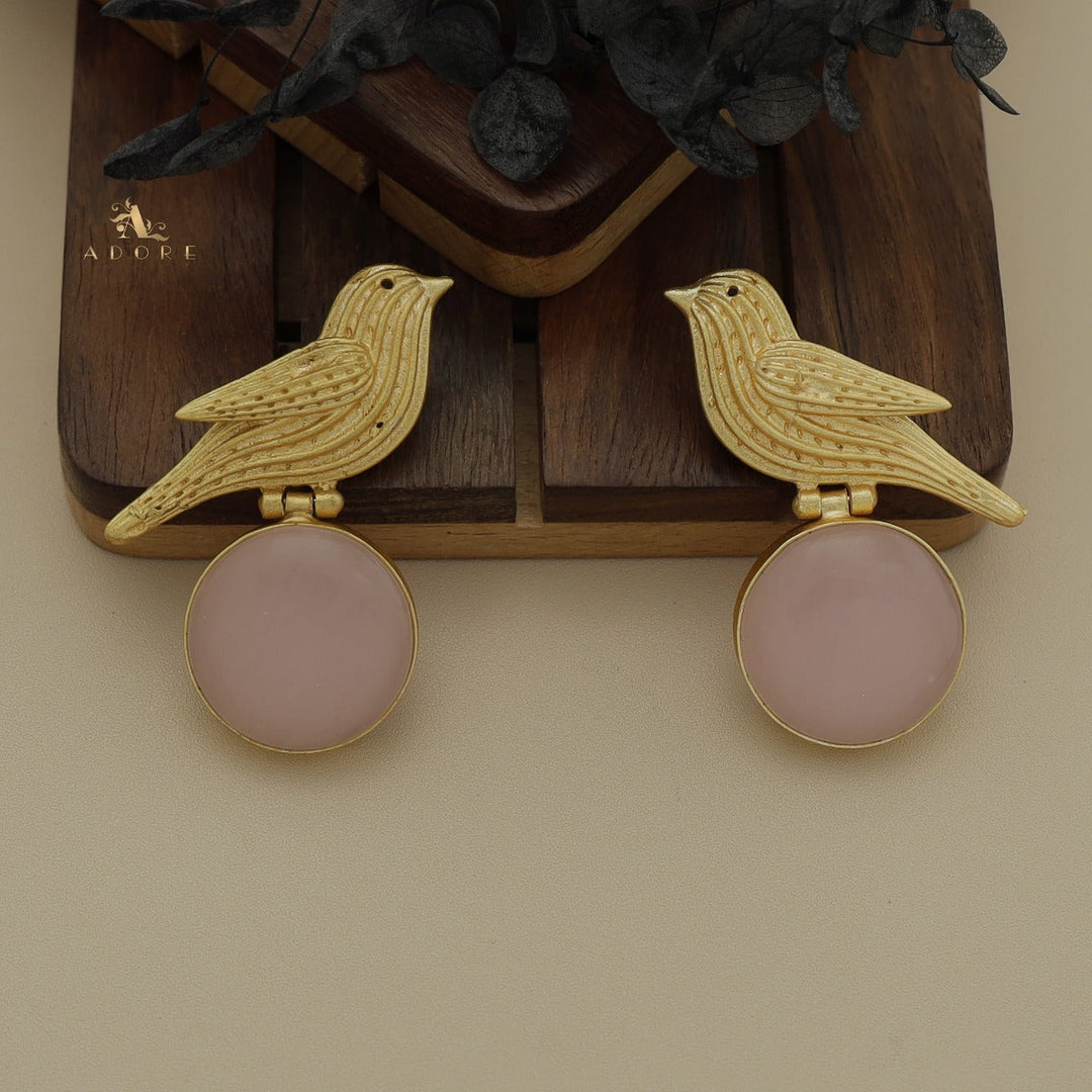 Pigeon Round Stone Earring