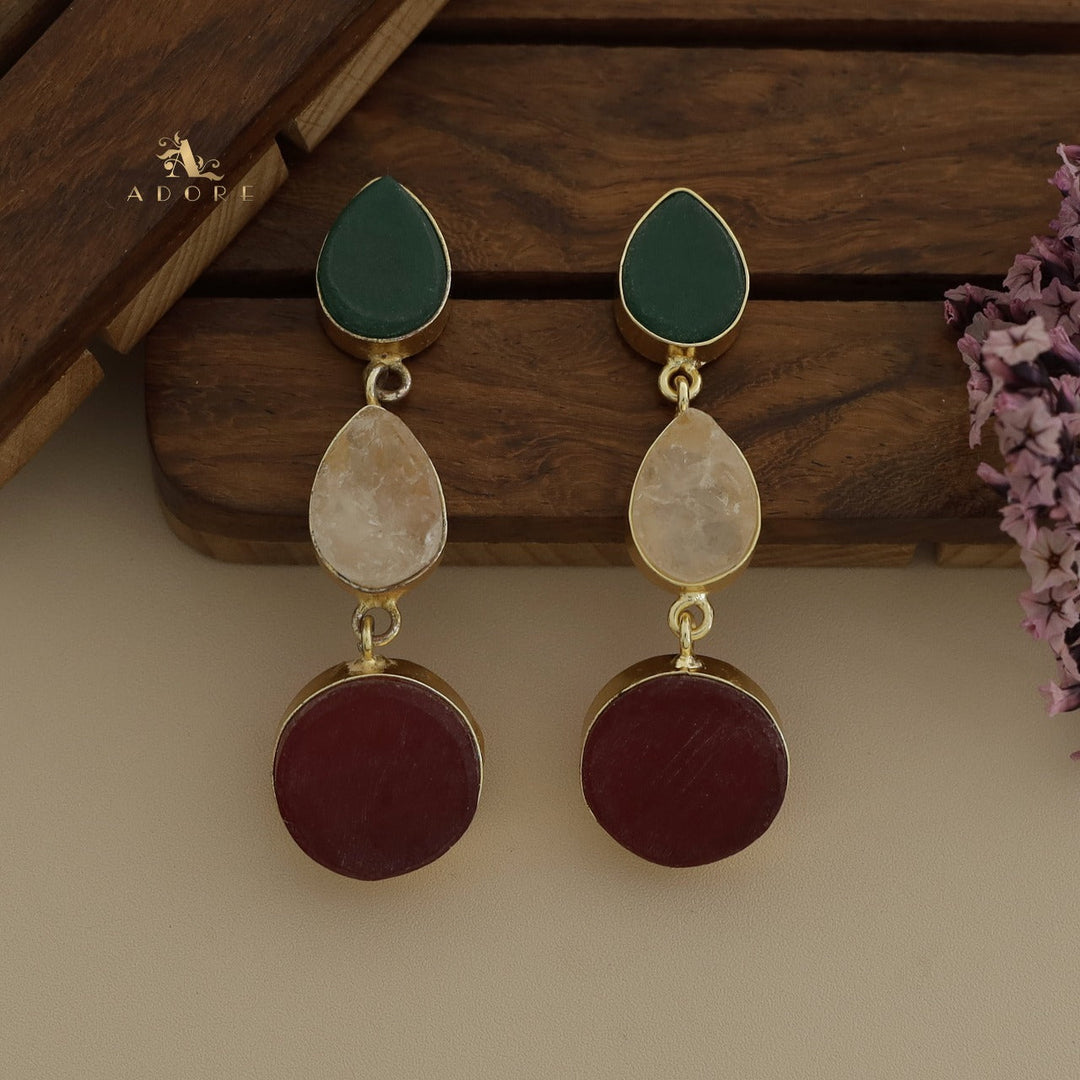 Raw Stone Jyothi + Chakra Earring