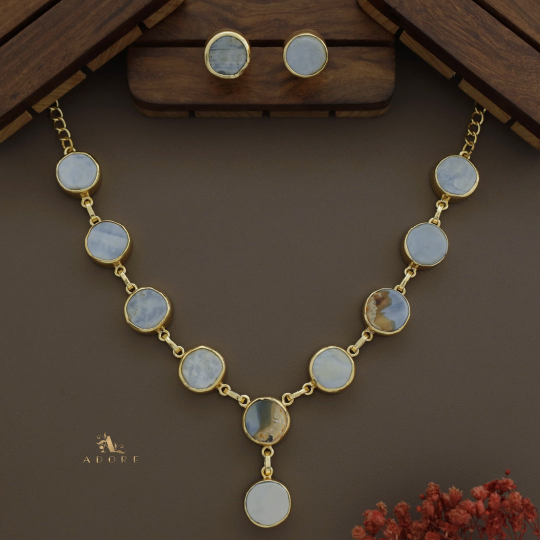 Marleigh Raw Stone Neckpiece With Stud