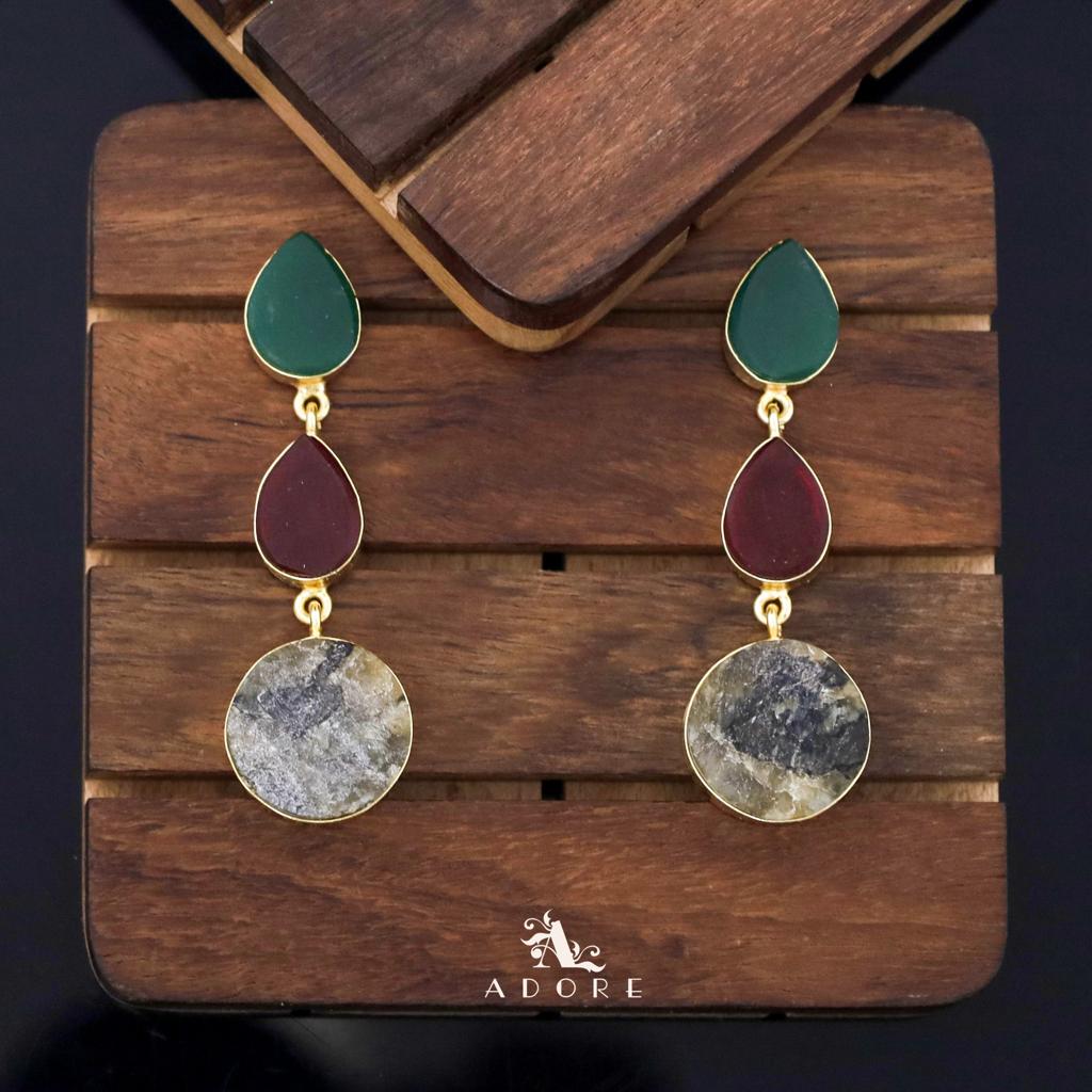 Raw Stone Jyothi + Chakra Earring