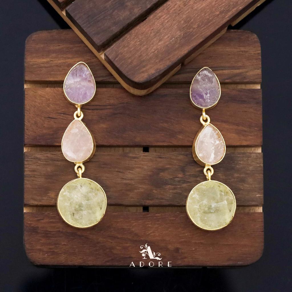 Raw Stone Jyothi + Chakra Earring