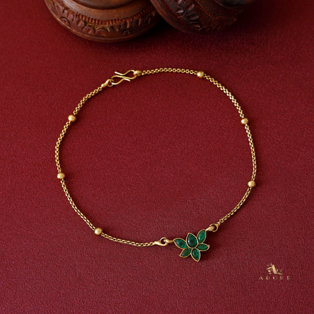 Viraasi Golden Flower Reversible Anklet