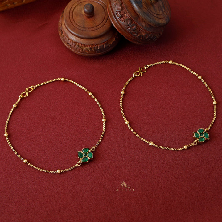 Viraasi Golden Flower Reversible Anklet