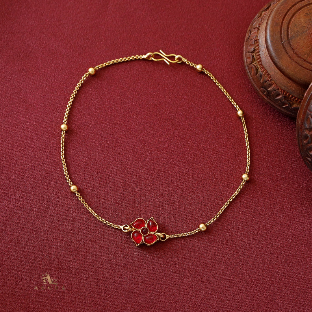 Viraasi Golden Flower Reversible Anklet