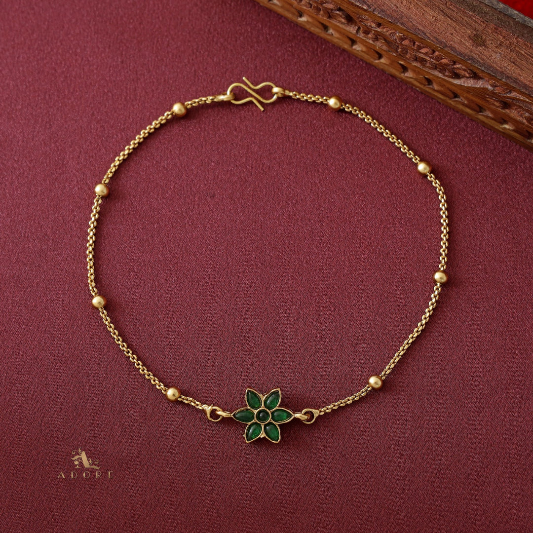 Viraasi Golden Flower Reversible Anklet