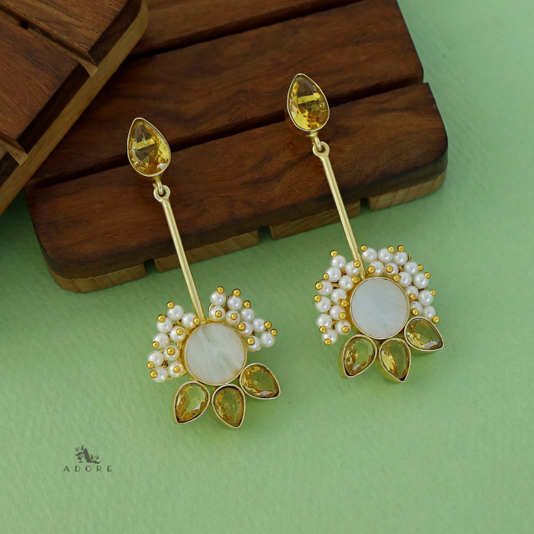 Eleese Cluster Pearl Drop MOP Earring