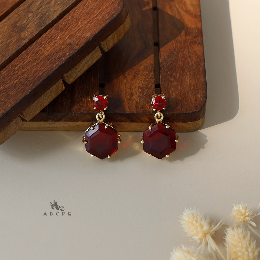 Glossy Hexagon Earring