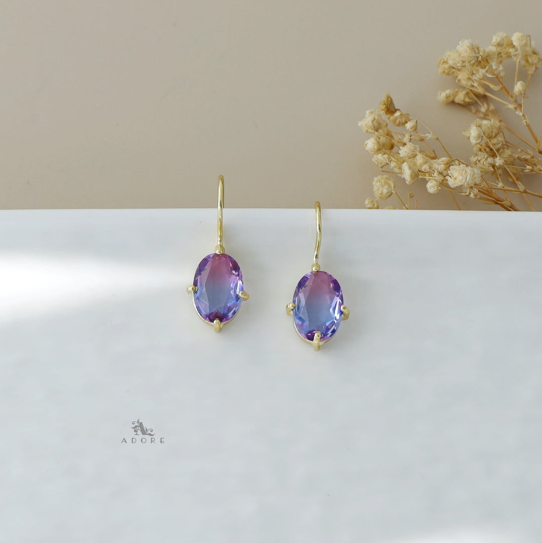 Kafiyah Glossy Oval Ametrine Stone Drop