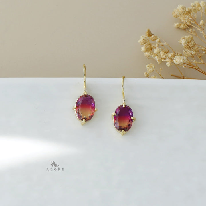 Kafiyah Glossy Oval Ametrine Stone Drop