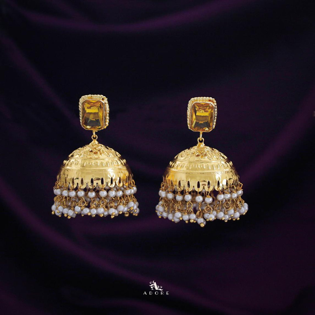 Sangria Golden Pearl Jhumka