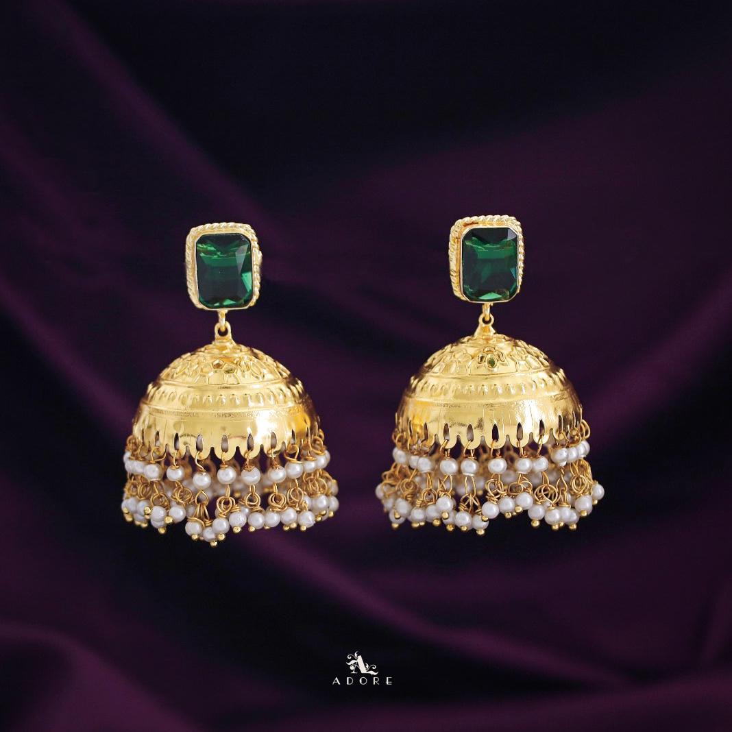 Sangria Golden Pearl Jhumka