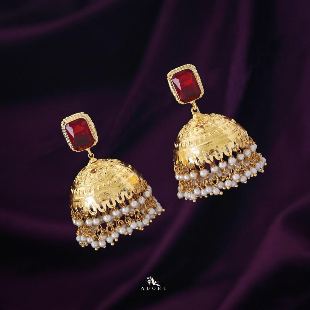 Sangria Golden Pearl Jhumka