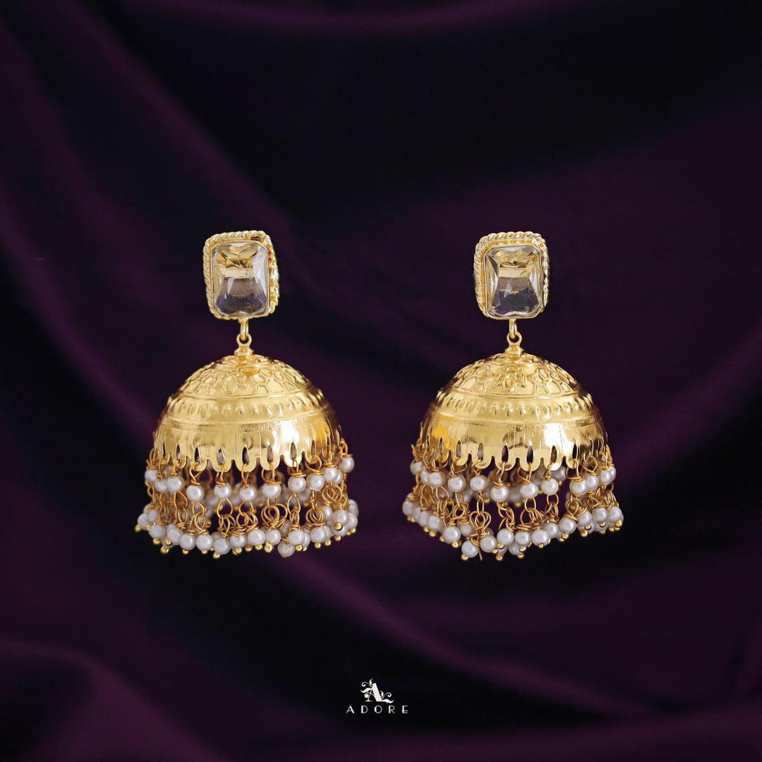 Sangria Golden Pearl Jhumka