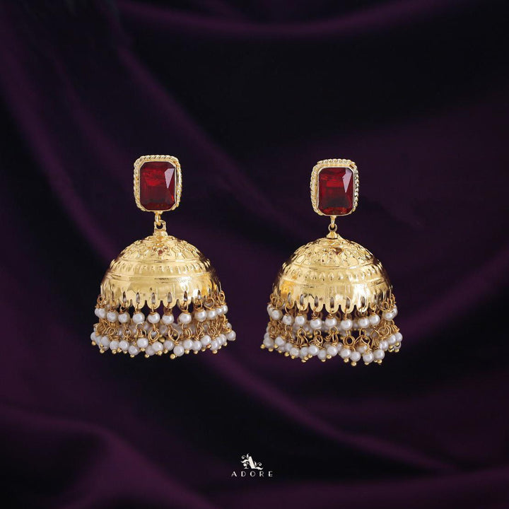 Sangria Golden Pearl Jhumka