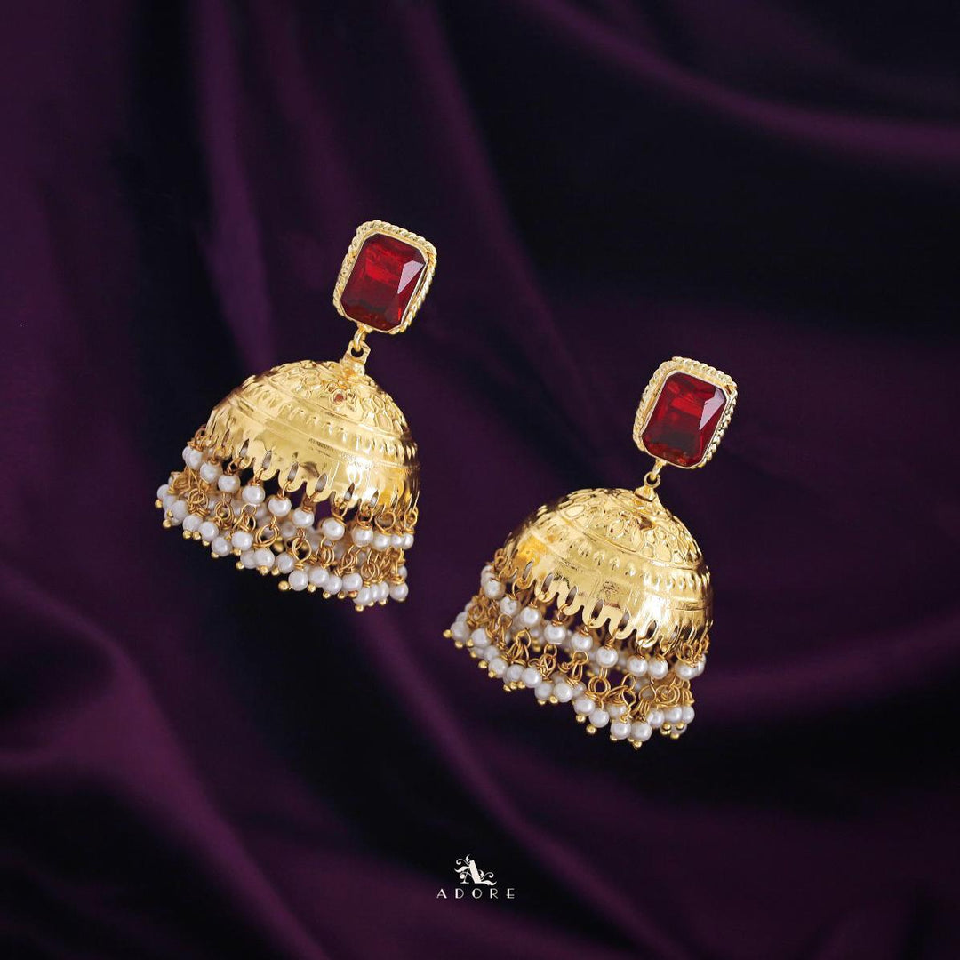 Sangria Golden Pearl Jhumka