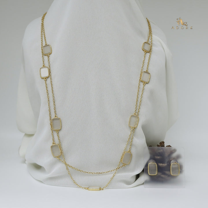 Lajvanti 2 Layer Long Neckpiece With Earring