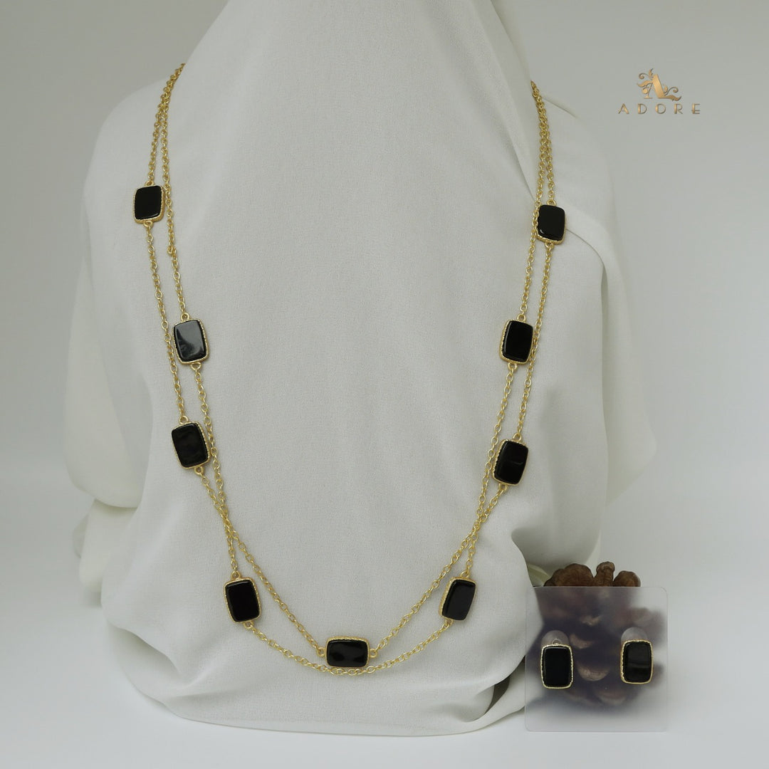 Lajvanti 2 Layer Long Neckpiece With Earring