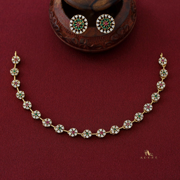 Sayali Flower AD Neckpiece With Stud