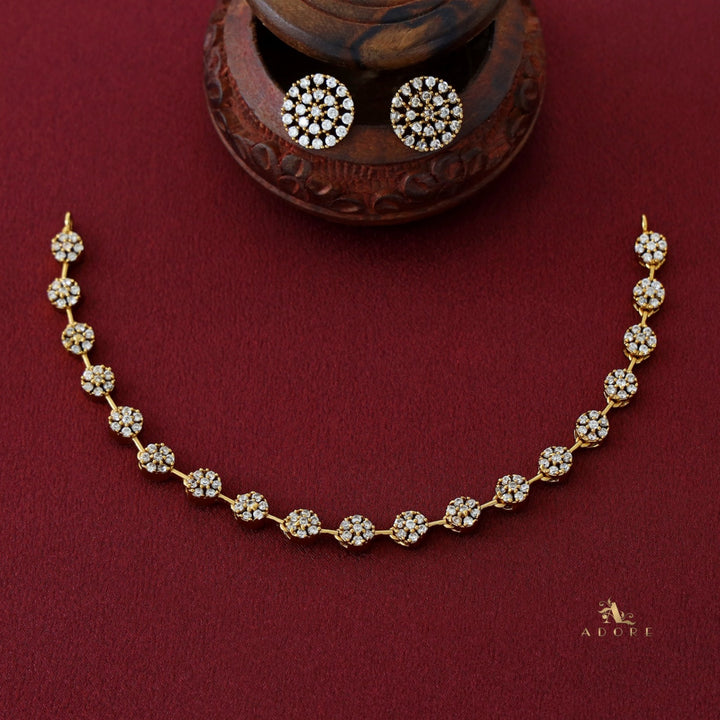 Sayali Flower AD Neckpiece With Stud