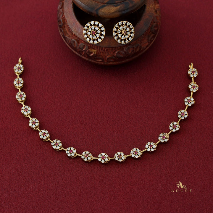 Sayali Flower AD Neckpiece With Stud