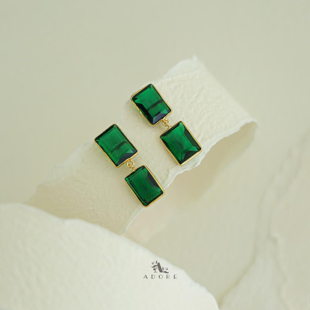 Elegant Dual Rectangle Glossy Earring