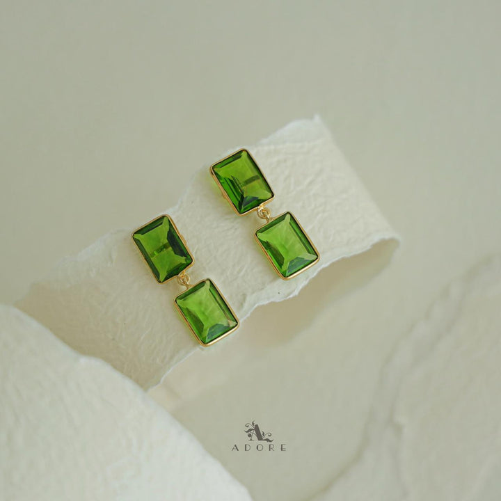 Elegant Dual Rectangle Glossy Earring