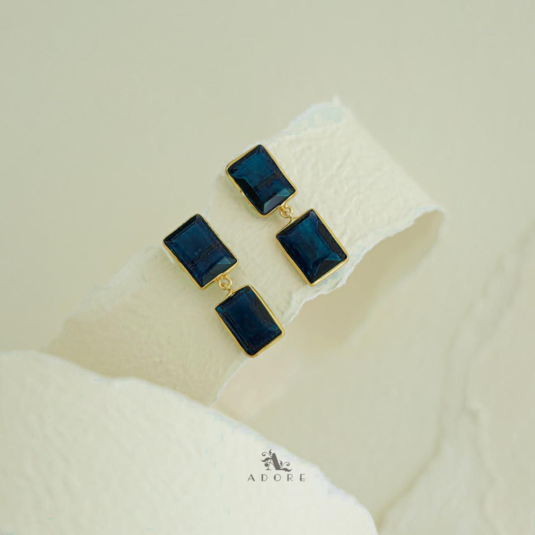 Elegant Dual Rectangle Glossy Earring