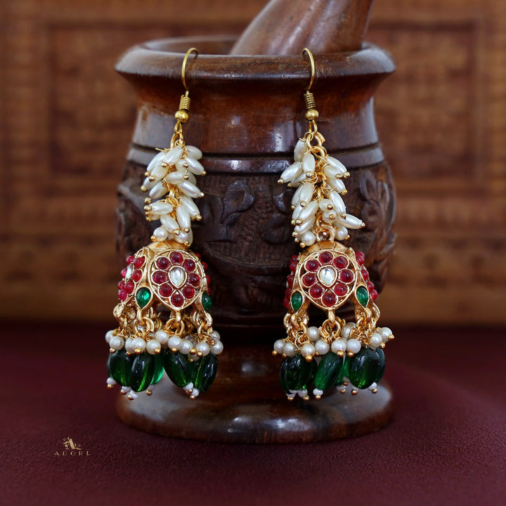 Archita Rice Pearl Drop Glossy Jhumka