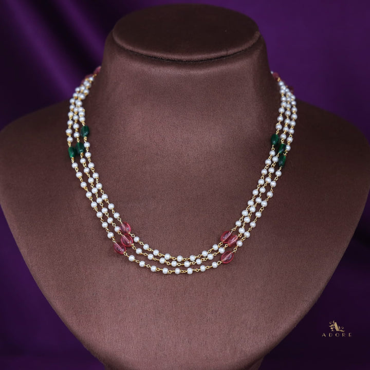 Tenille 3 Layer Multicolour Pearl Neckpiece