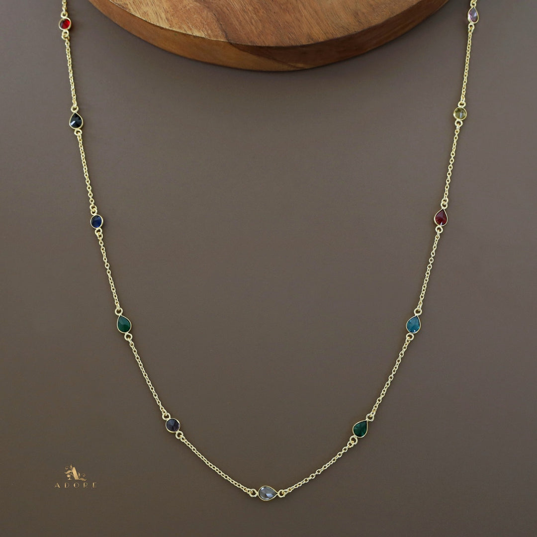 11 Stone Multicolour Long Chain