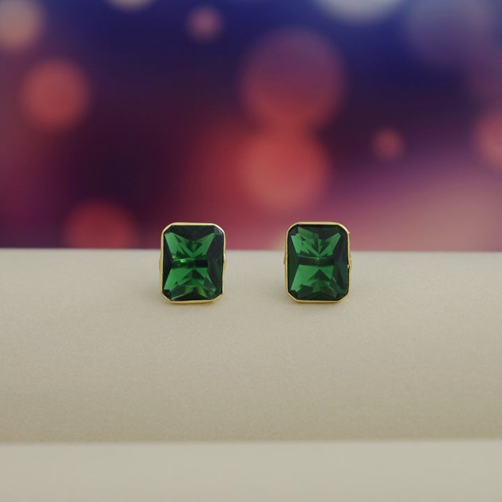 Mini Rectangle Glossy Stone Stud