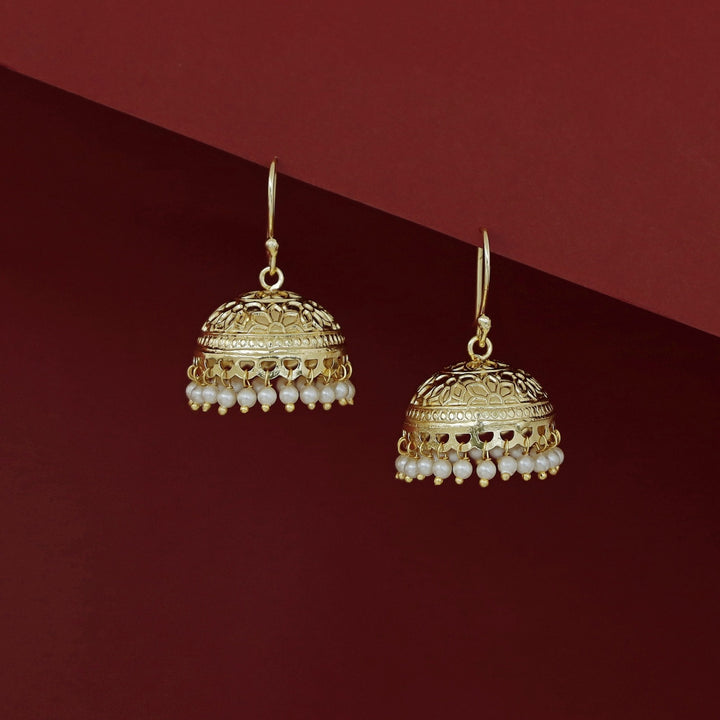 Golden Pearl Jhumka