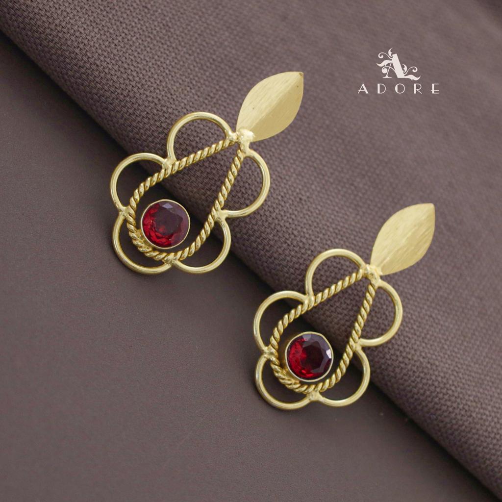 Fold Leaf Twisted Glossy Earring