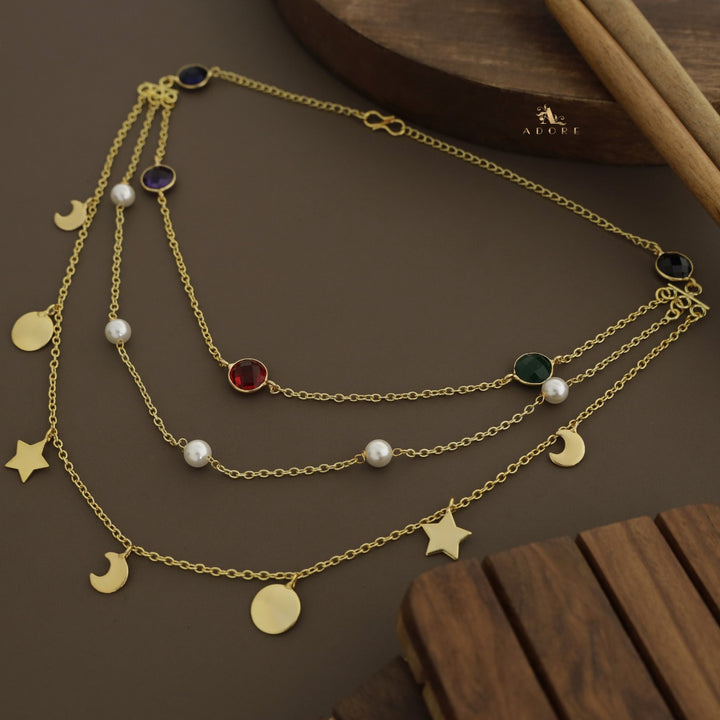 3 Layer Glossy Astral Pearl Neckpiece