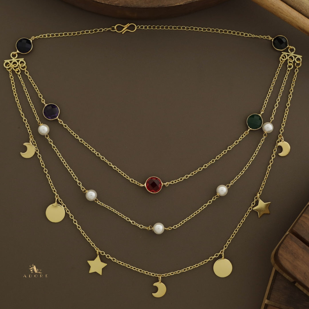 3 Layer Glossy Astral Pearl Neckpiece