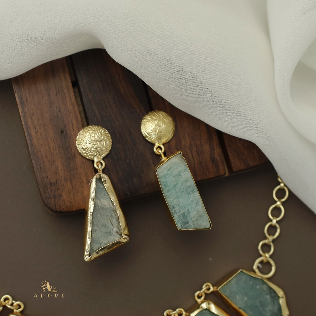 Piera Raw Stone Neckpiece With Earring