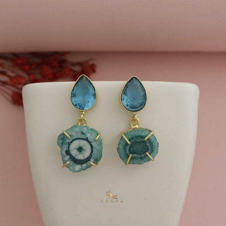 Tena Glossy Drop + Solar Agate Earring