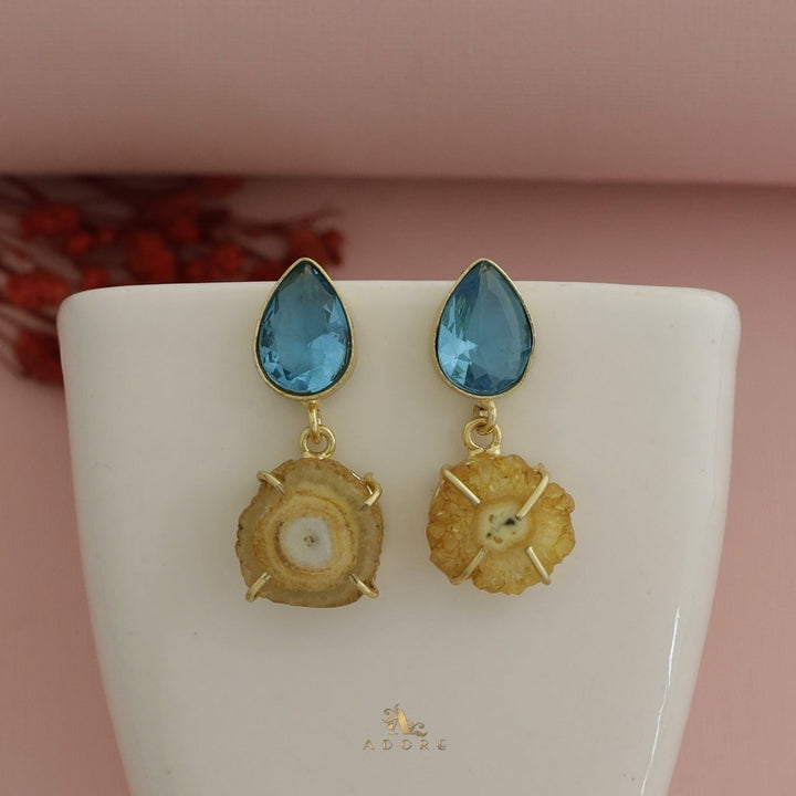 Tena Glossy Drop + Solar Agate Earring