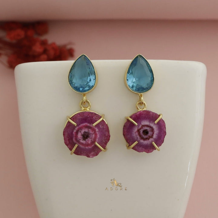 Tena Glossy Drop + Solar Agate Earring