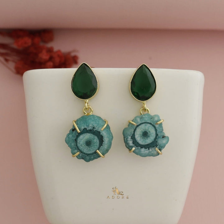 Tena Glossy Drop + Solar Agate Earring