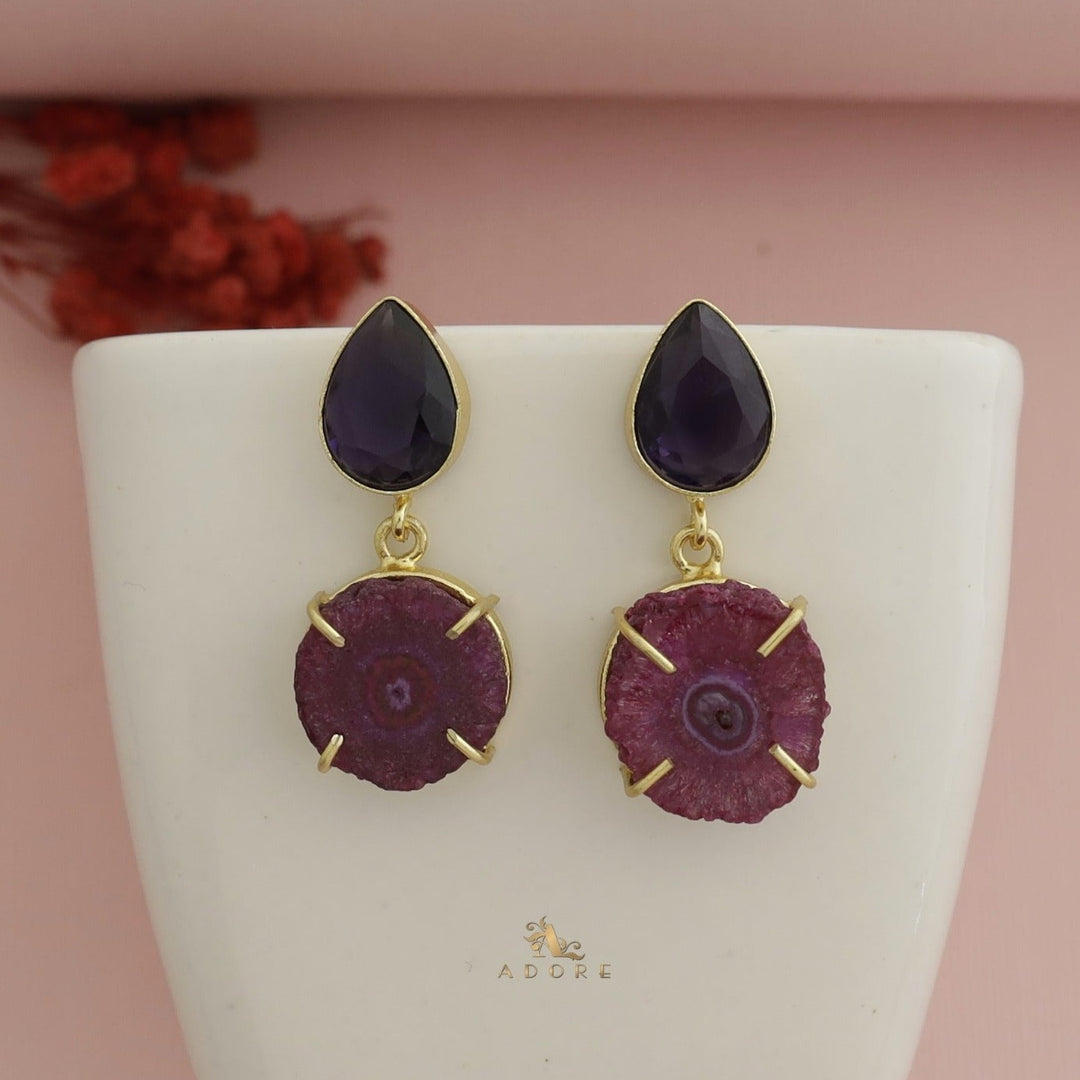 Tena Glossy Drop + Solar Agate Earring