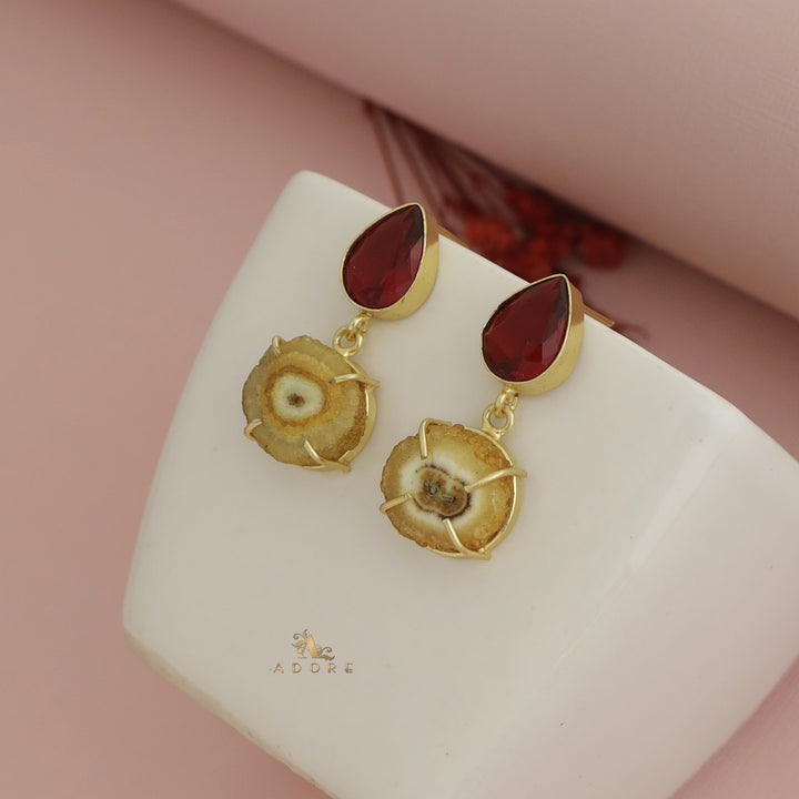 Tena Glossy Drop + Solar Agate Earring