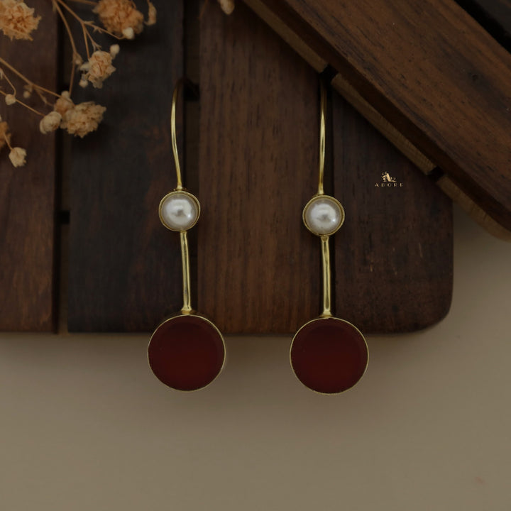 Bhaumi Round Raw Stone Pearl Drop